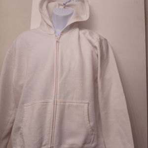 Hanes white hoodie jacket